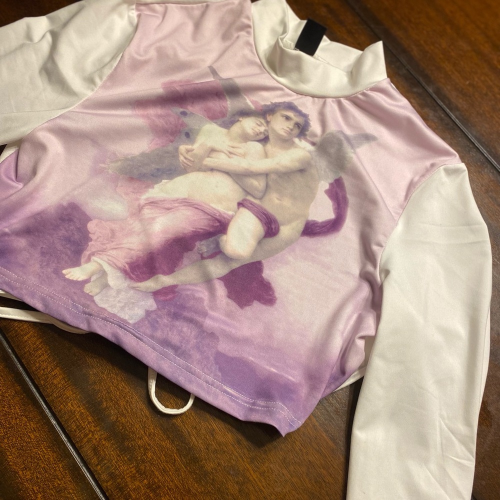 SHIEN long sleeve angel open back top